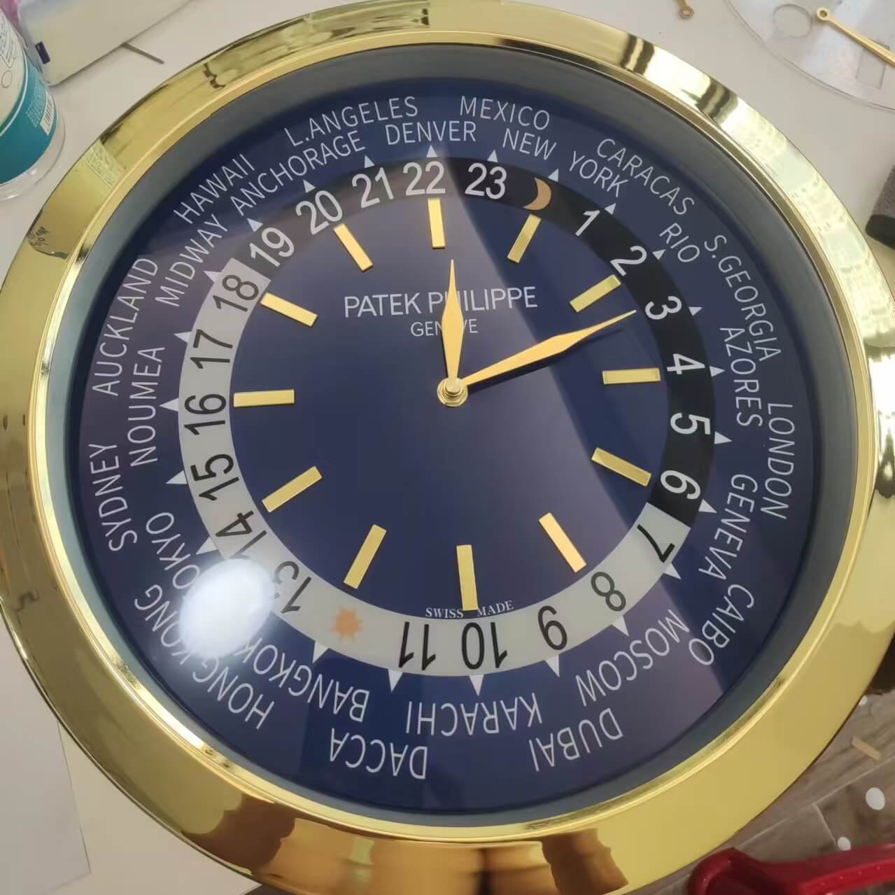 Large Patek Grand Complications Steel Wall Clock