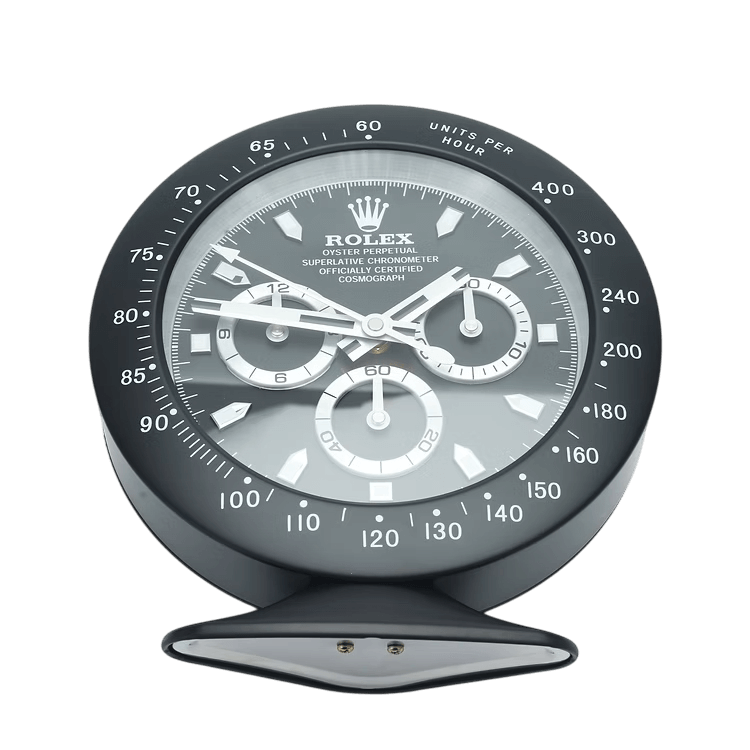 Daytona Black & Silver Table Clock 🖤 - The racy elegance of the legendary chronograph