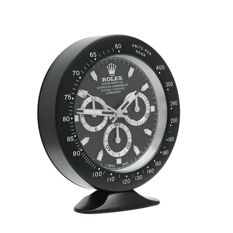 Daytona Black & Silver Table Clock 🖤 - The racy elegance of the legendary chronograph