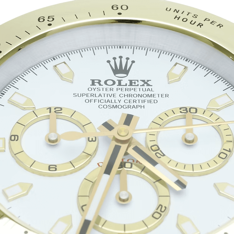 Daytona Gold Table Clock White Dial 🕰️ - and Purity in your Decoration
