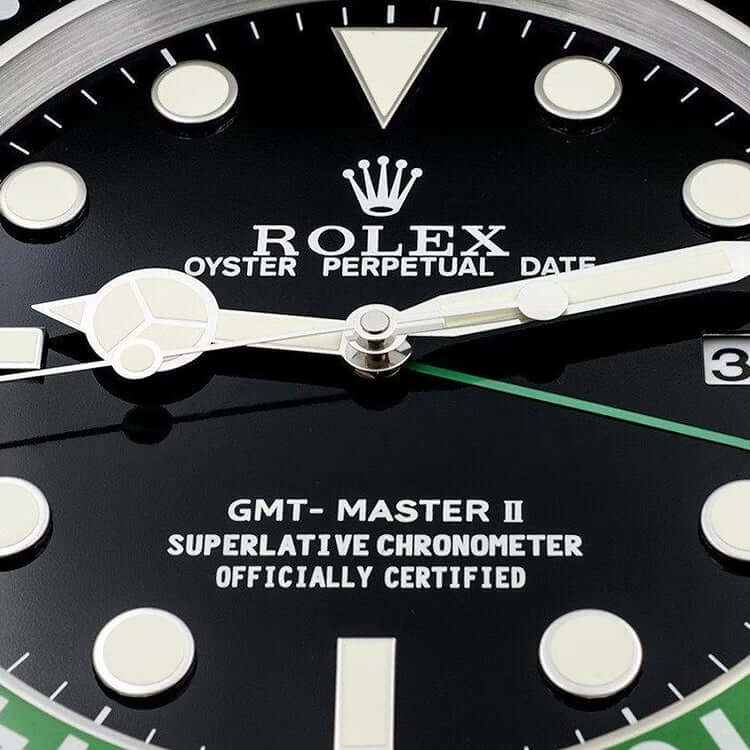Rolex-Inspired GMT Master II Wall Clock – Black & Green Luxury Statement (35cm)