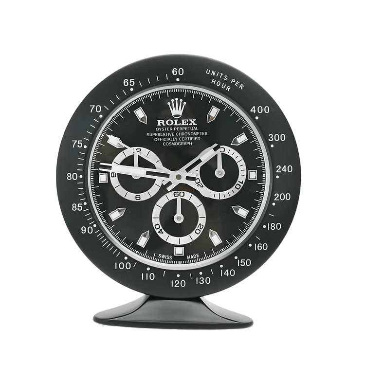Daytona Black & Silver Table Clock 🖤 - The racy elegance of the legendary chronograph