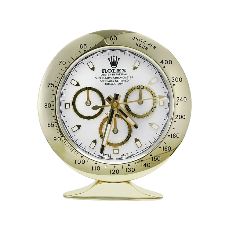 Daytona Gold Table Clock White Dial 🕰️ - and Purity in your Decoration