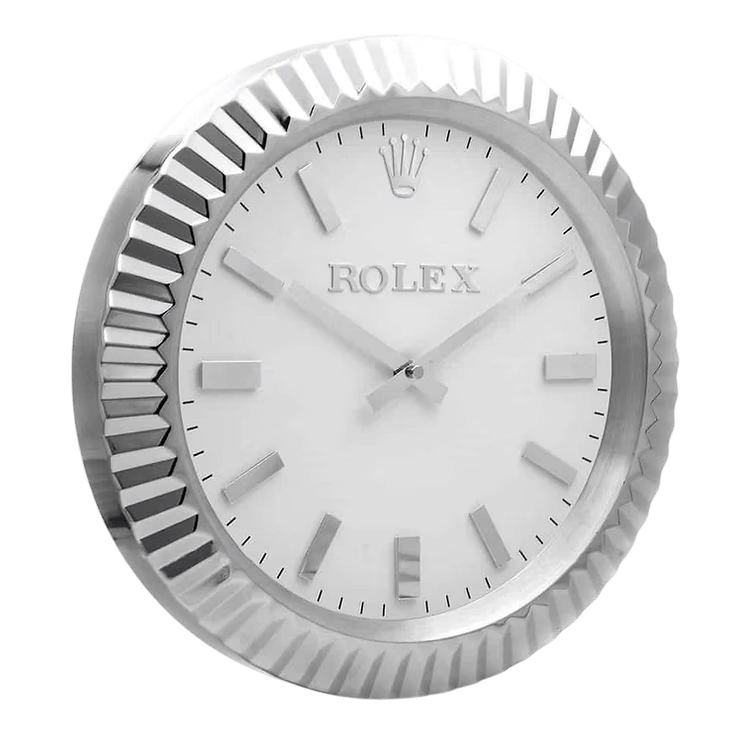 Luxury Wall Clock Datejust Style Rolex Silver - Timeless Elegance and Accuracy