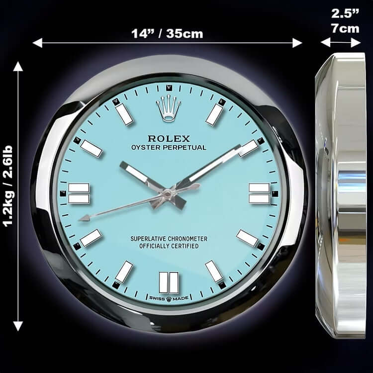 Horloge Murale de Luxe Inspirée de l'Oyster Perpetual Rolex - Élégance et Précision
