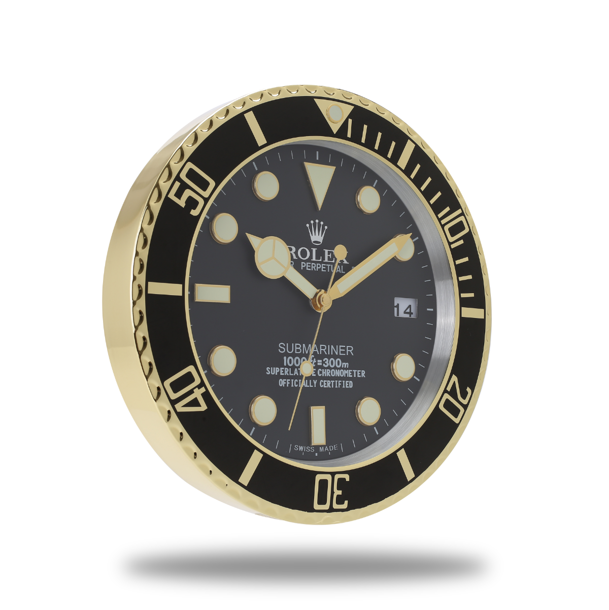 GMT Master Wall Clock - Golden Elegance and Pure White