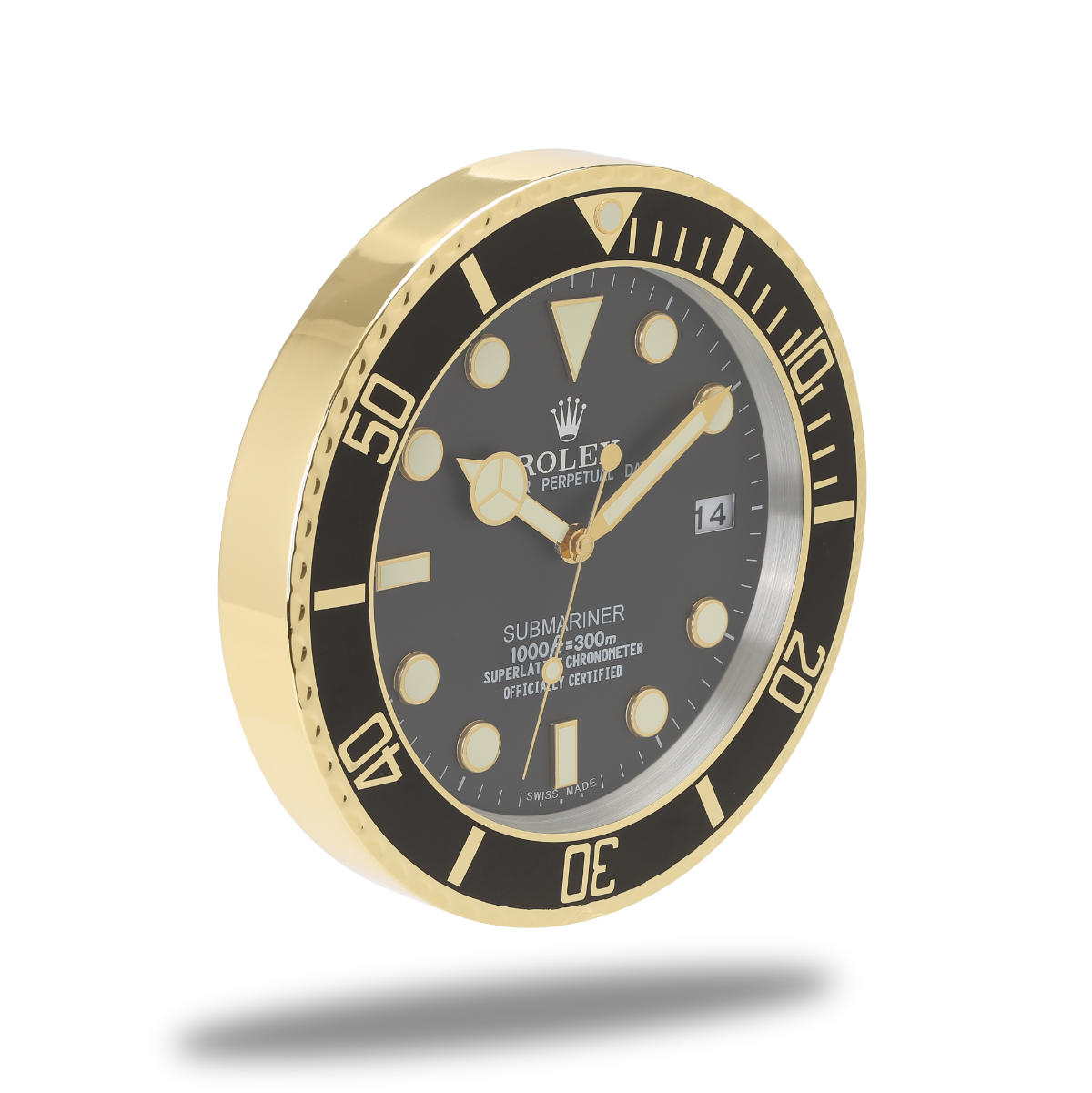 GMT Master Wall Clock - Golden Elegance and Pure White