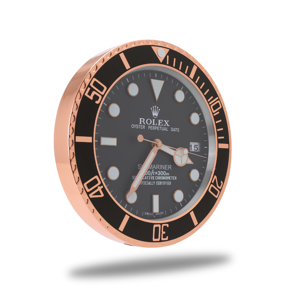 Rose Gold Submariner Wall Clock - Luxury Diving Watch