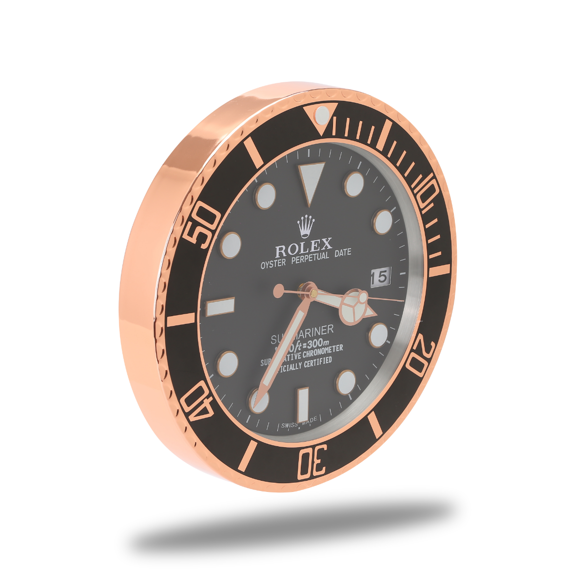 Rose Gold Submariner Wall Clock - Luxury Diving Watch