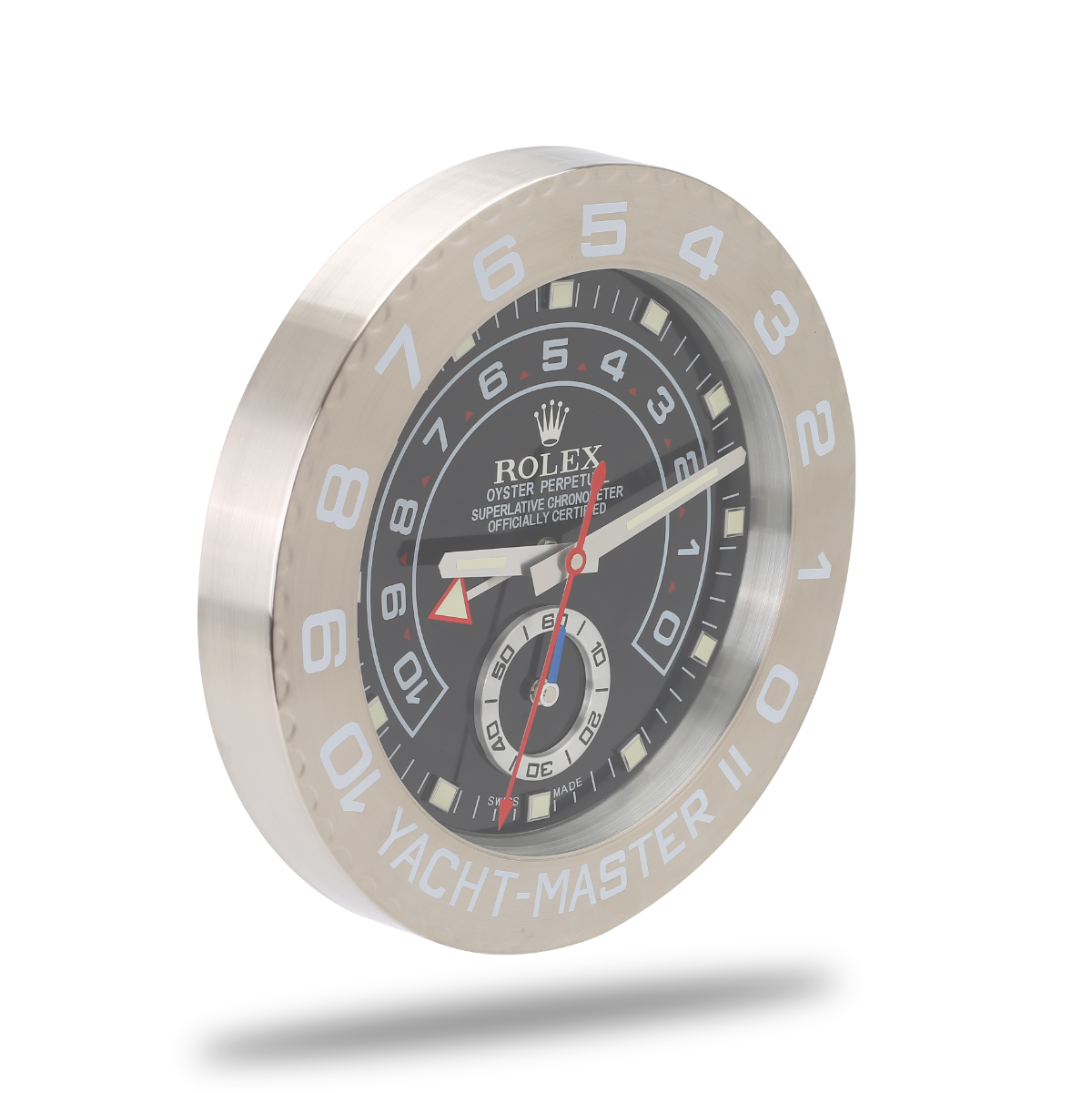 Yacht Master Wall Clock - Black and Shining Silver