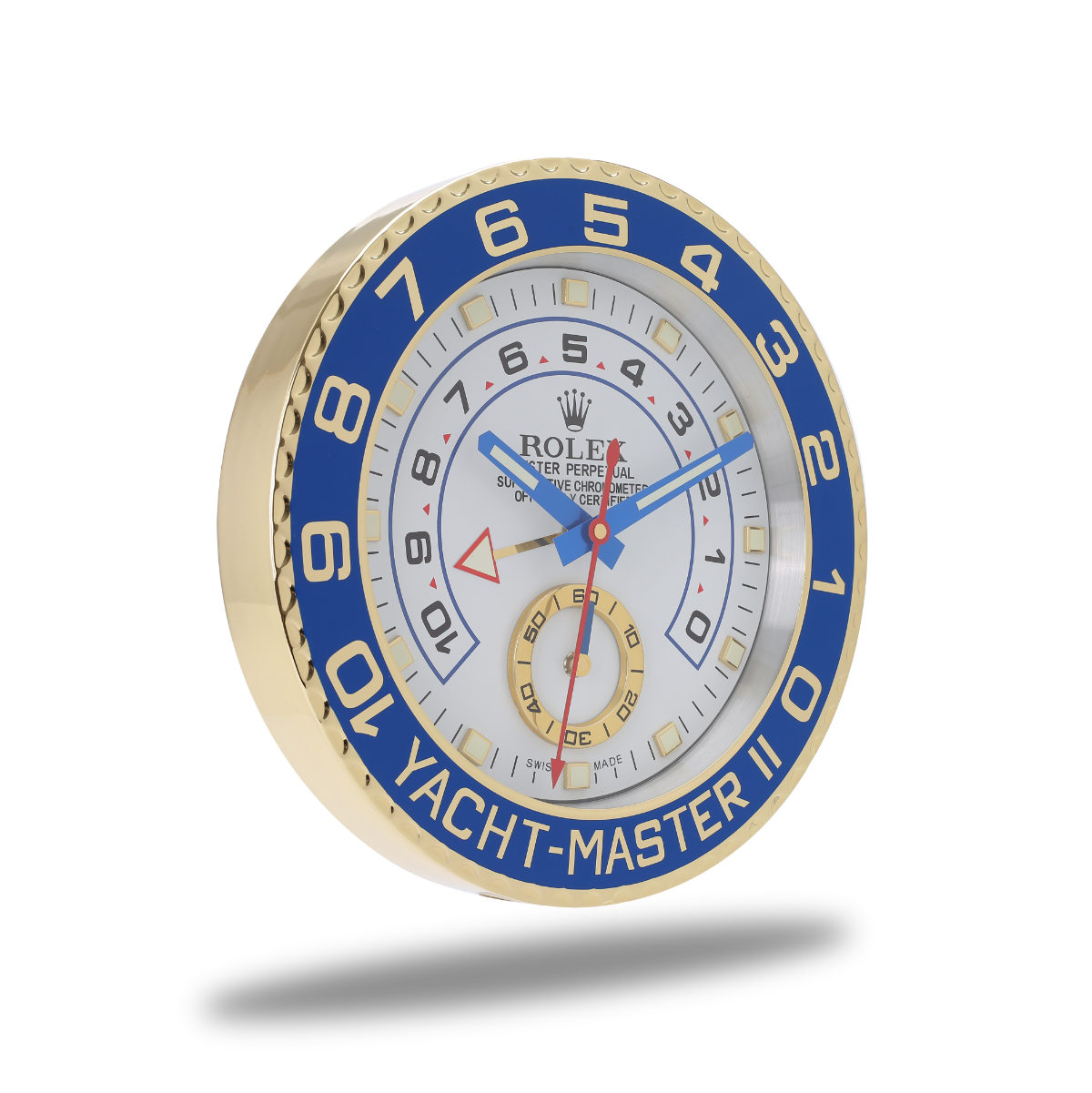 Yacht Master White Gold Wall Clock - Elegance and Reliability
