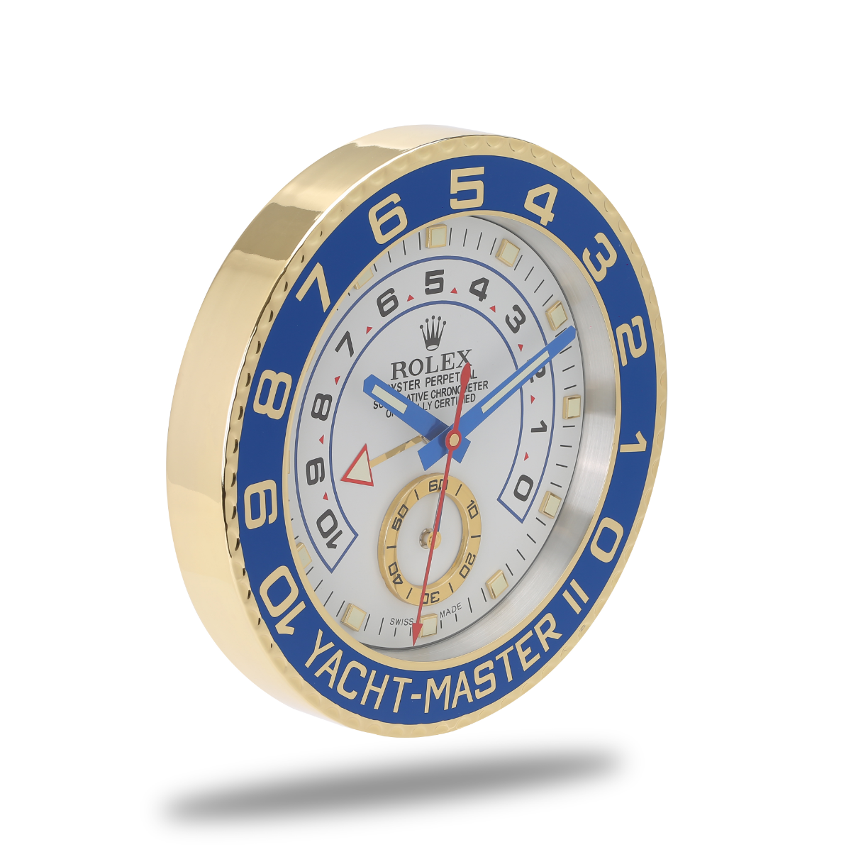 Yacht Master White Gold Wall Clock - Elegance and Reliability