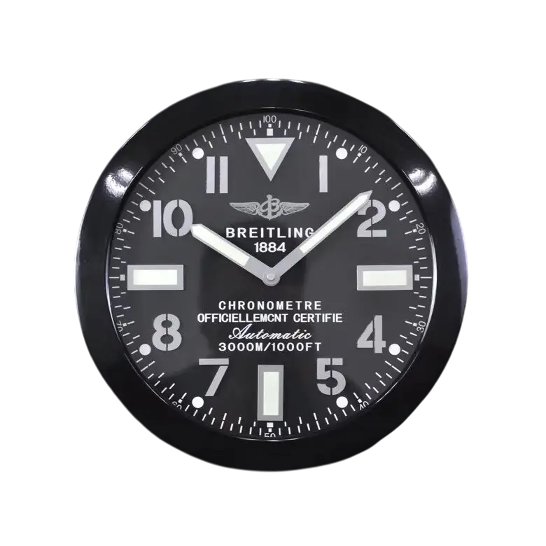 Horloge Murale Breitling de Luxe - Élégance et Précision Inspirées par l'Aviation