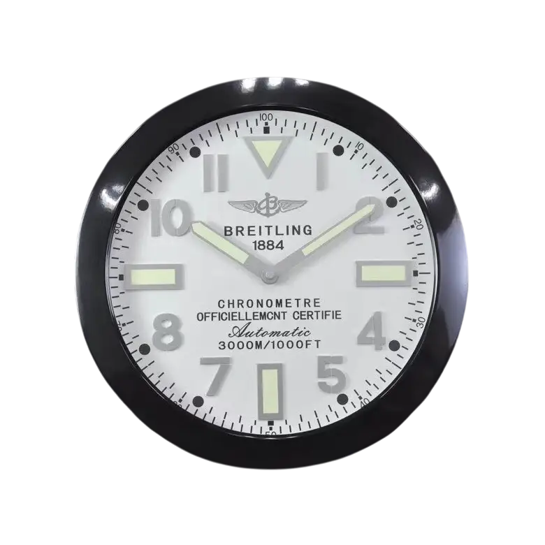 Horloge Murale Breitling - Élégance et Précision pour Passionnés d'Aviation et d'Horlogerie