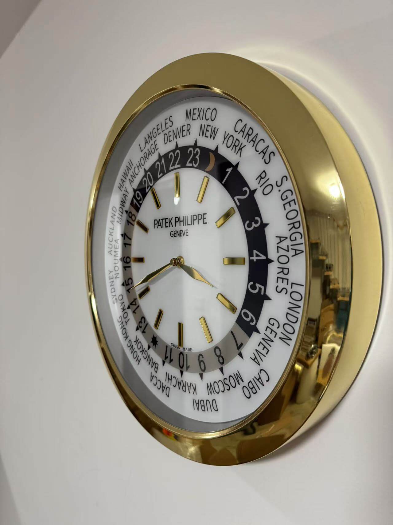 Large Patek Grand Complications Steel Wall Clock