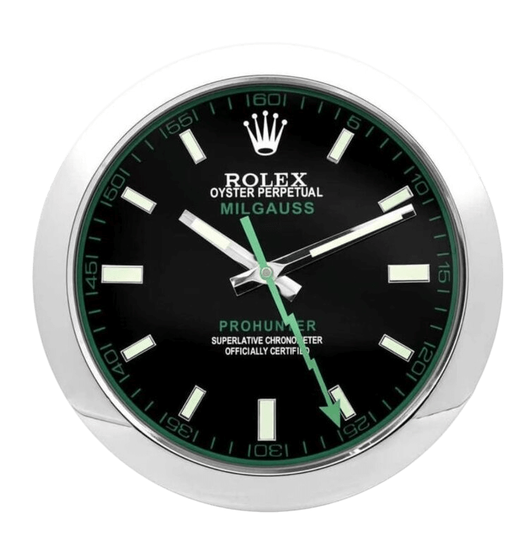 Horloge Murale Rolex Milgauss – Élégance Futuriste & Détails Verts ⚡🕰️