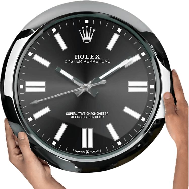 Horloge Murale Deluxe Inspirée par Rolex Oyster Perpetual - Élégance et Précision