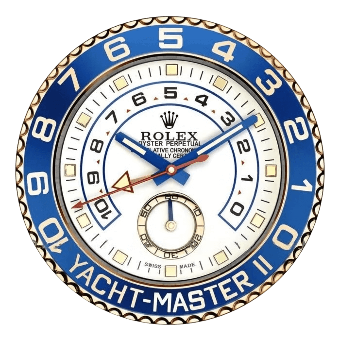 Yacht-Master II Wall Clock – Gold Blue Edition 🖤✨