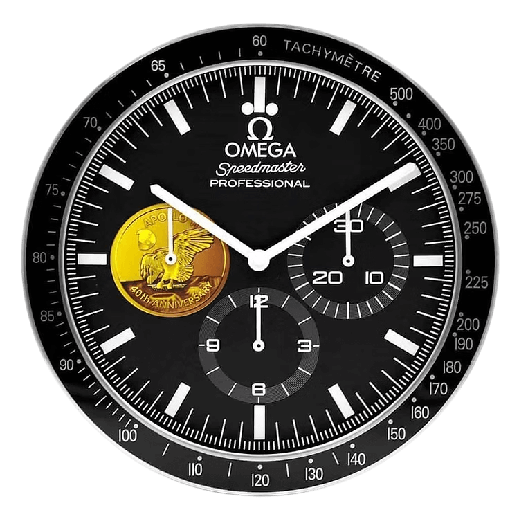 Luxury Wall Clock inspired by Omega Speedmaster – Elegant & Precise Design