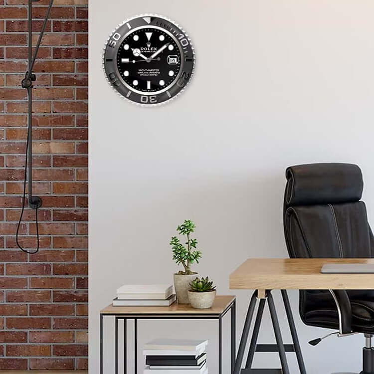 Yacht-Master II Wall Clock – Black Edition 🖤✨