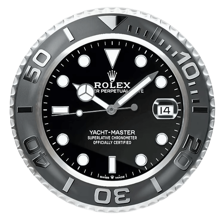 Yacht-Master II Wall Clock – Black Edition 🖤✨