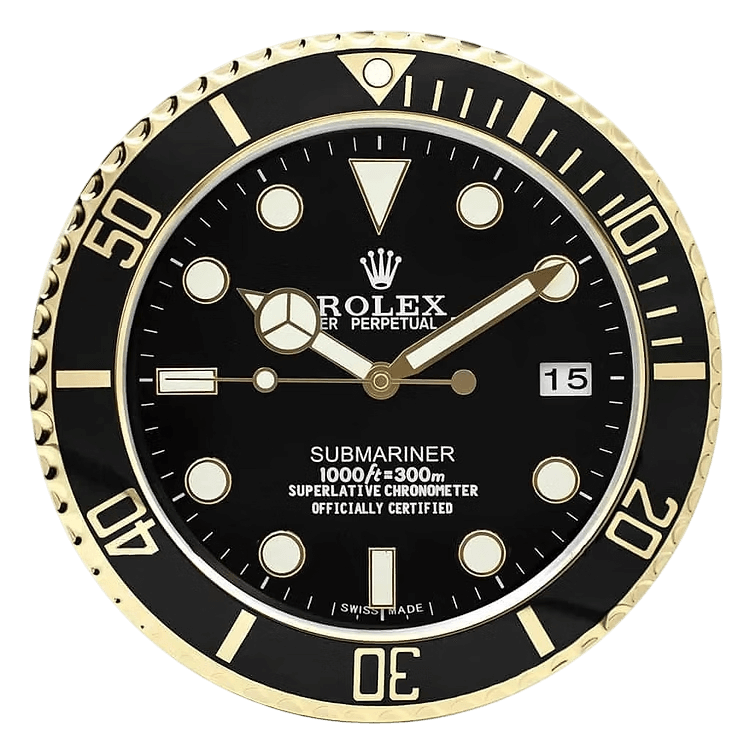 Black & Gold Rolex Submariner Wall Clock - Diving into the Arctic ⚓🖤✨