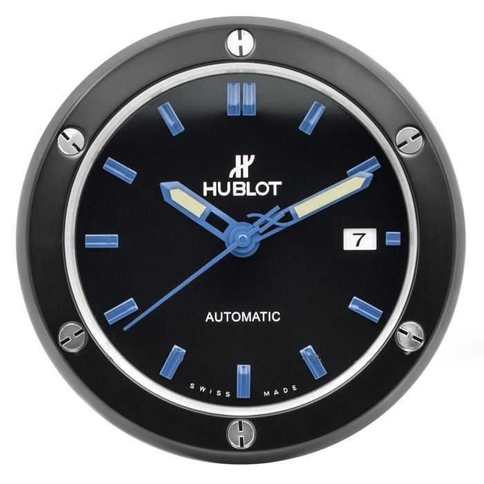 Hublot Classic Fusion Black Wall Clock - Blue Markers