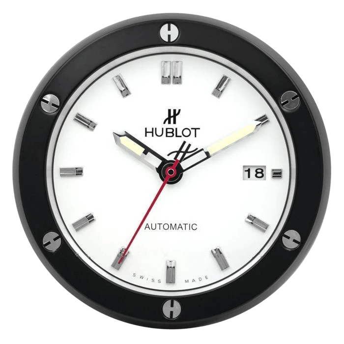 🕰️ Horloge Murale Hublot White Shadow – Sobriété Suprême et Caractère Audacieux