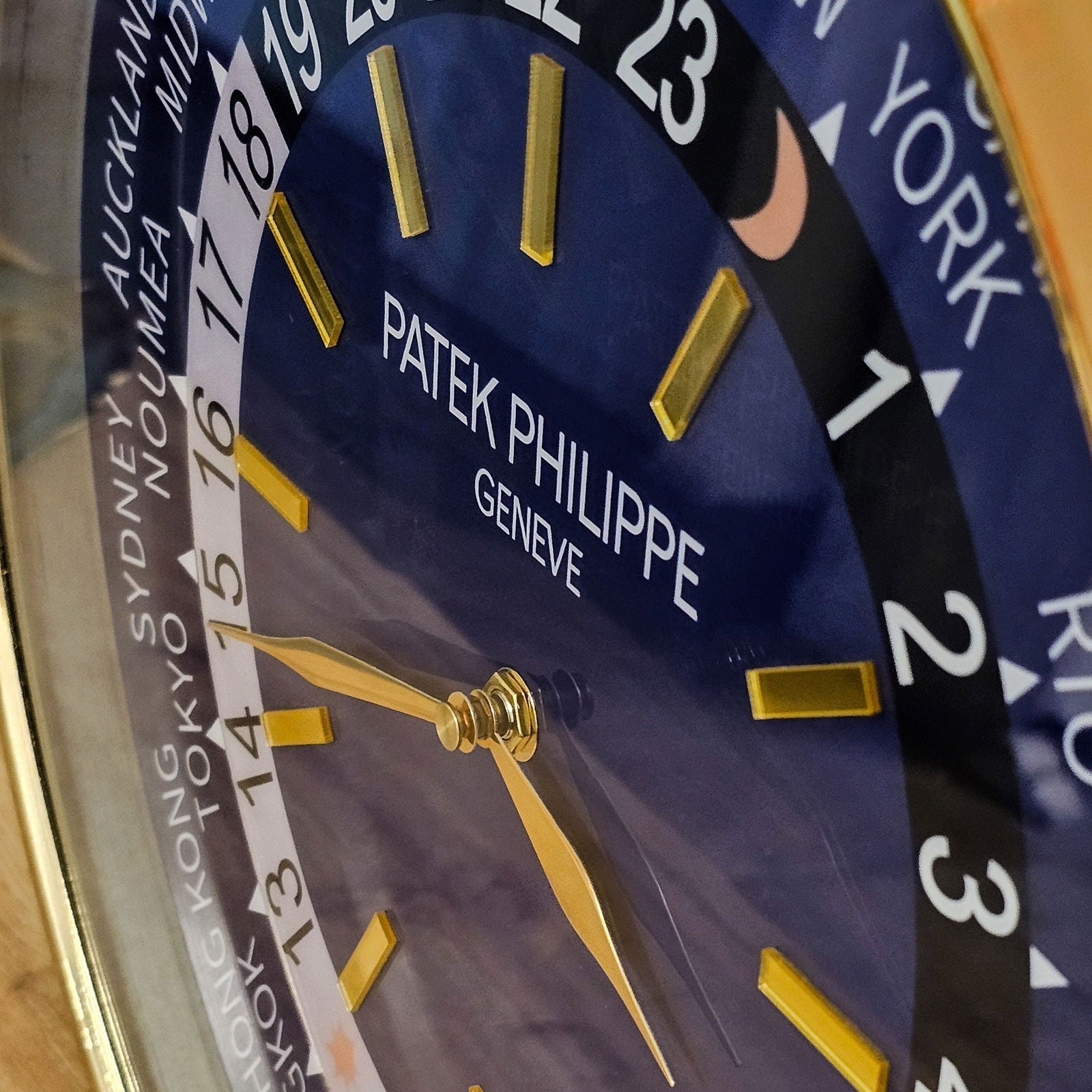 P P World Time clock from the wall