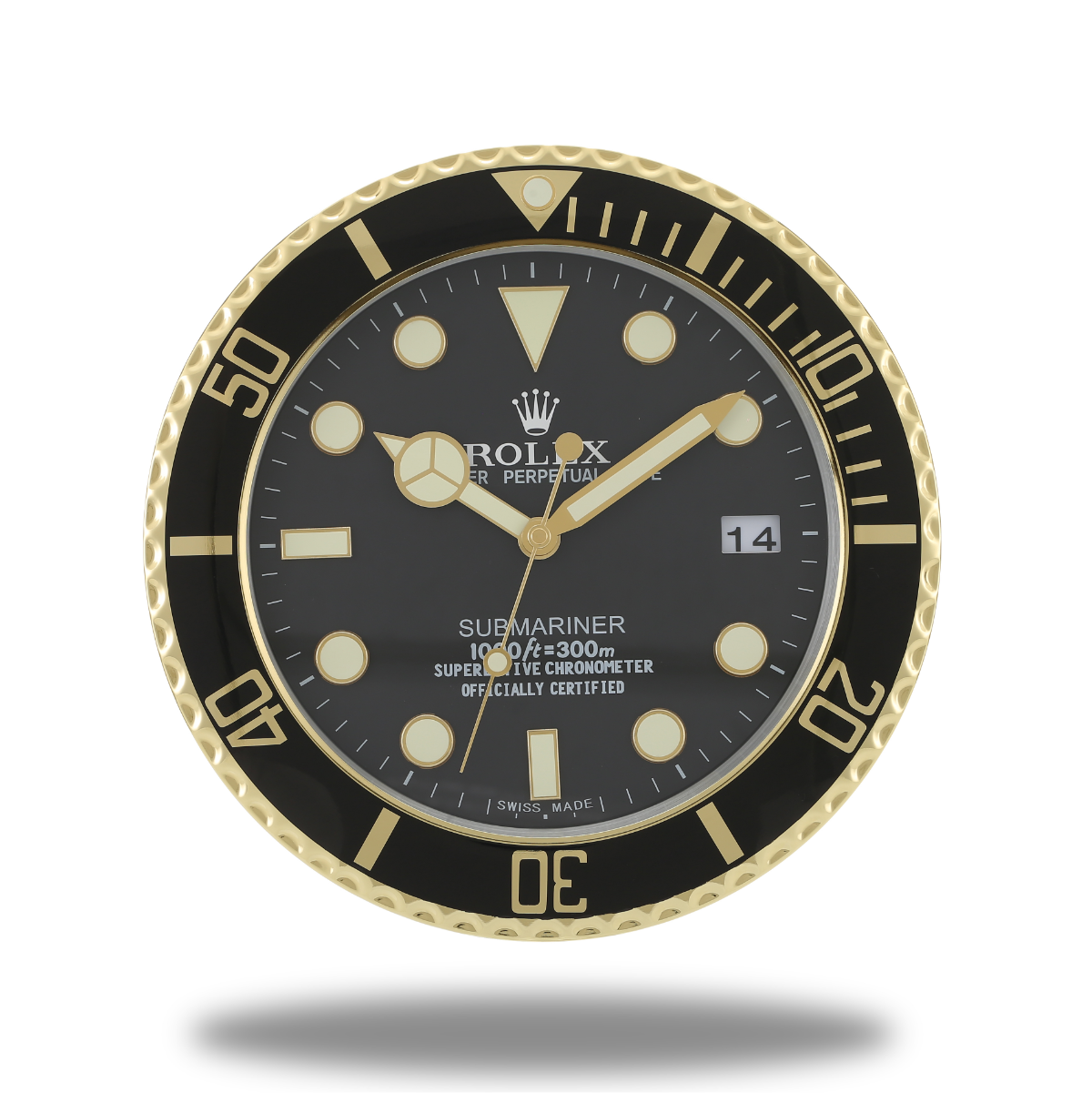 GMT Master Wall Clock - Golden Elegance and Pure White