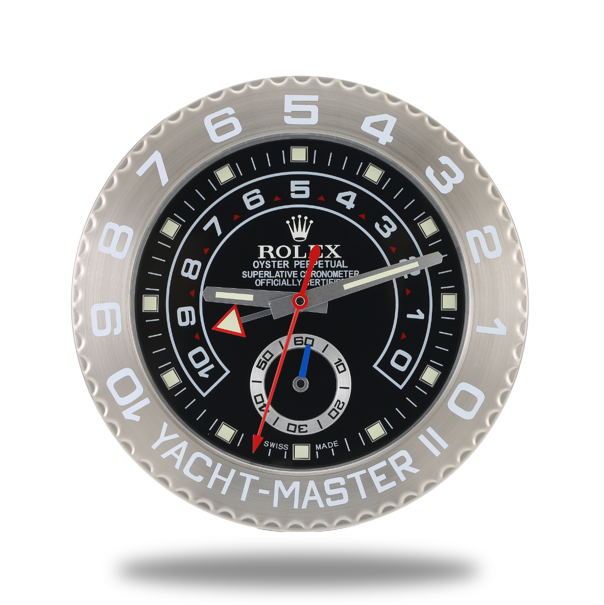 Yacht Master Wall Clock - Black and Shining Silver