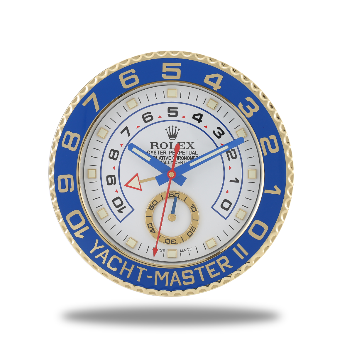 Yacht Master White Gold Wall Clock - Elegance and Reliability