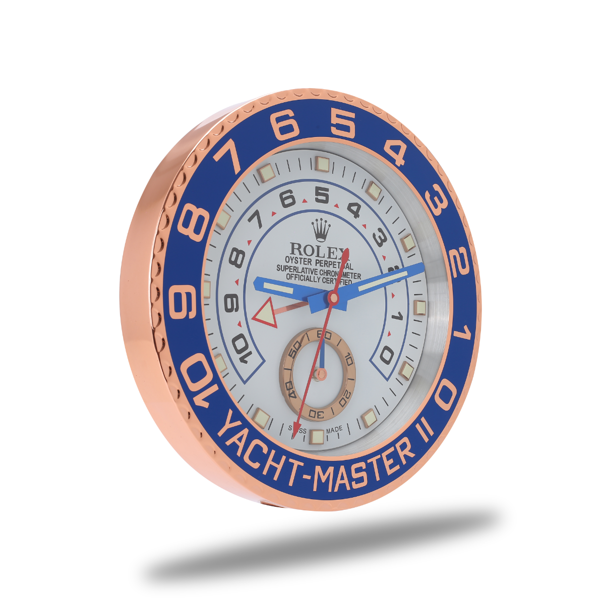 Yacht Master Wall Clock - White and Rose Gold