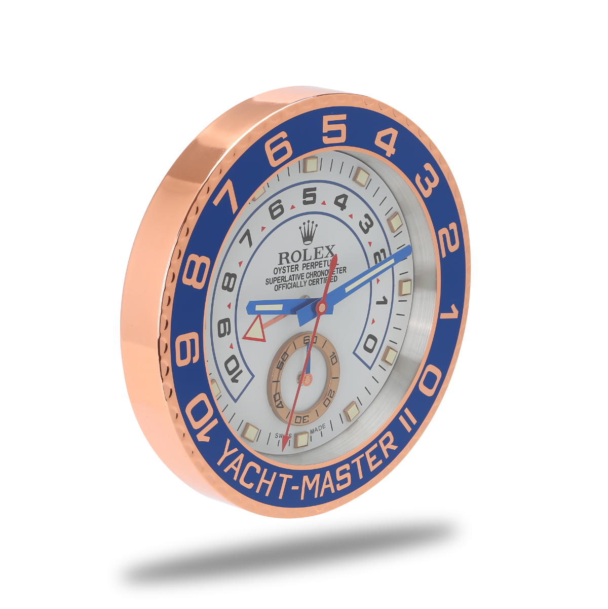 Yacht Master Wall Clock - White and Rose Gold