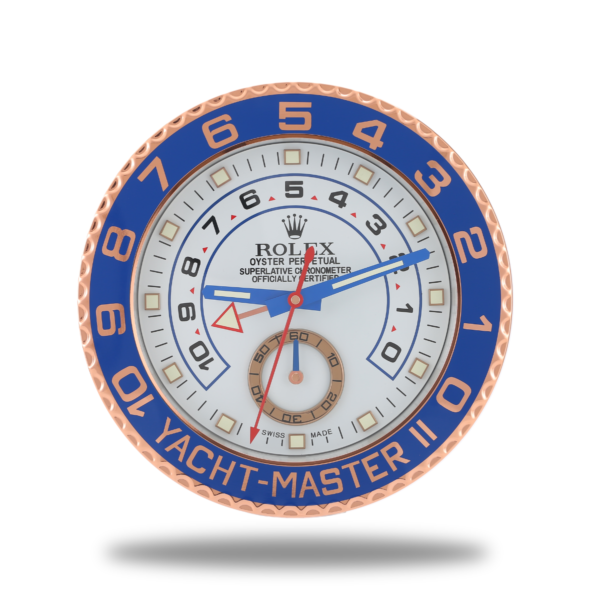 Yacht Master Wall Clock - White and Rose Gold