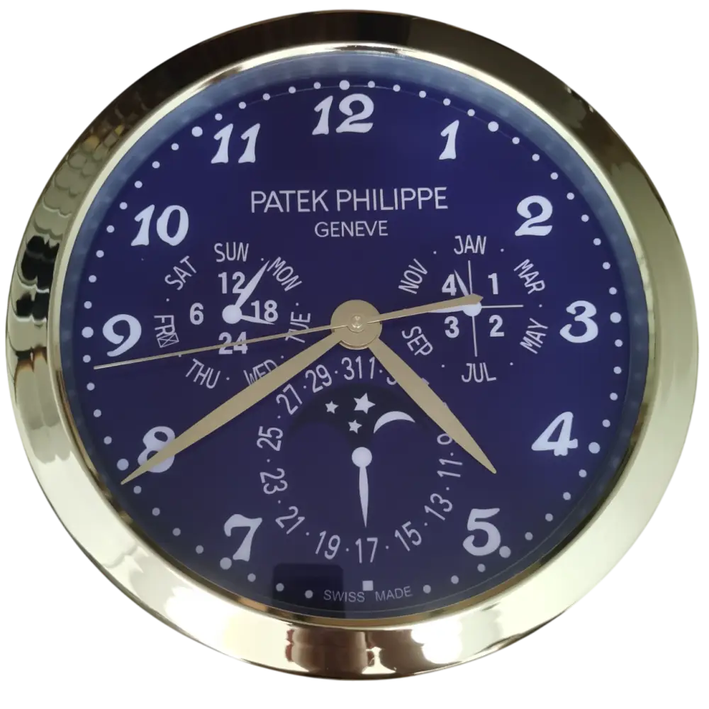 Horloge Murale de Luxe Inspirée par Patek Philippe - Équilibre Parfait d'Élégance et Précision