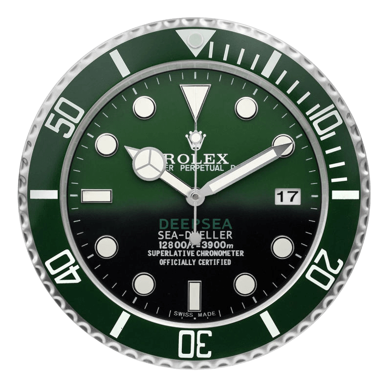 Horloge Murale Style Rolex Deepsea Vert Kermit 🌊🟢 Luxe Plongée