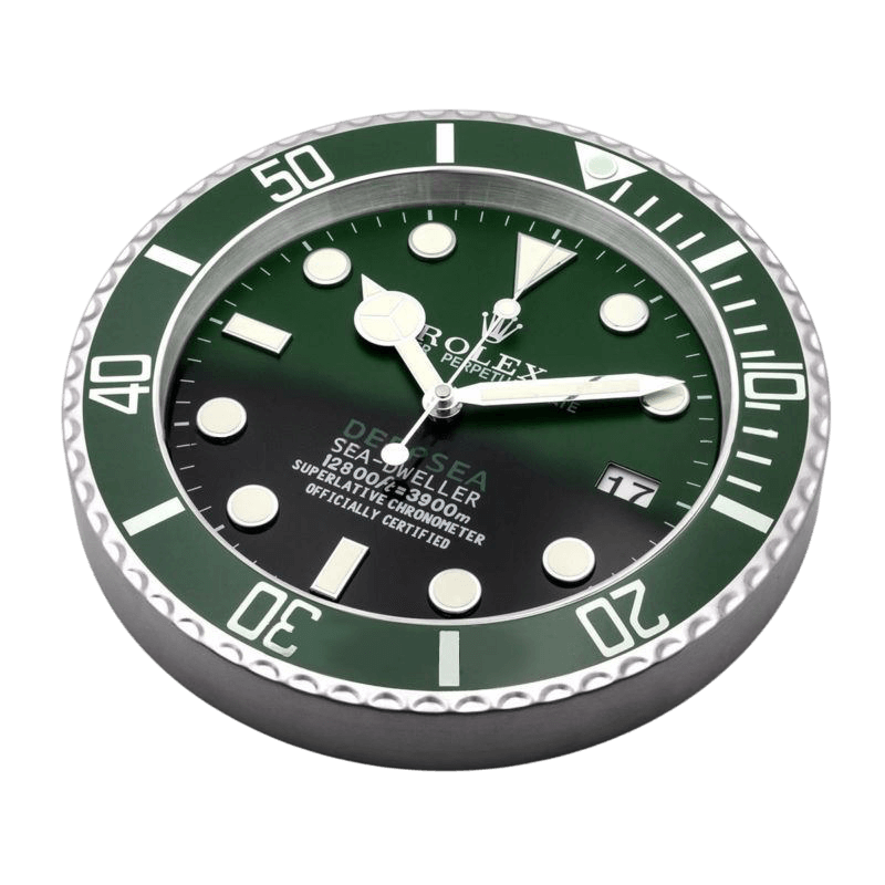 Horloge Murale Style Rolex Deepsea Vert Kermit 🌊🟢 Luxe Plongée