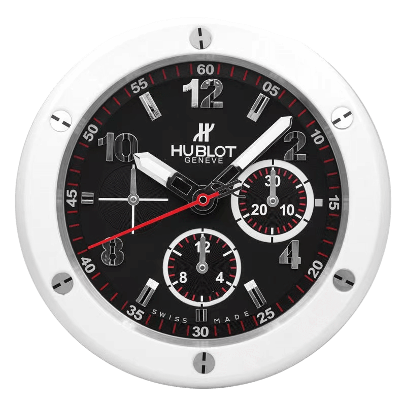 Horloge Murale Hublot Big Bang Blanche – Luxe Sportif & Contraste Élégant 🕰️⚪